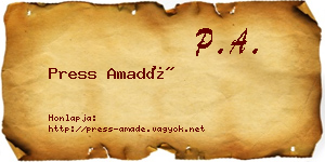 Press Amadé névjegykártya